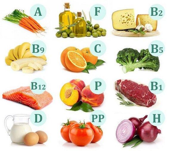 Vitaminas na comida